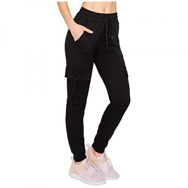 ALWAYS Women’s Cargo Jogger Sweatpants - Dry Fit Stretch Running Sports Track Pants