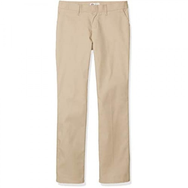 Dickies Women's Wrinkle Resistant Flat Front Twill Pant With Stain Release Finish