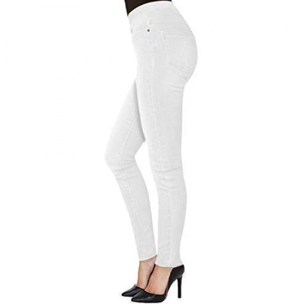 H&C Women Super Stretch Skinny Pull on Pant with Petite Regular and Long Inseam