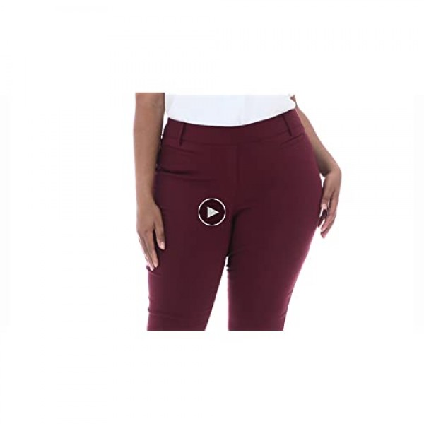 Rekucci Curvy Woman Ease into Comfort Plus Size Straight Pant w/Tummy Control