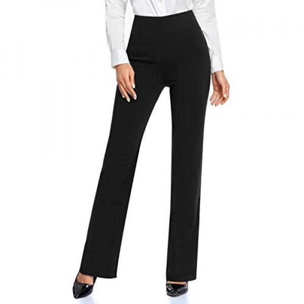 Tapata Stretch Woven Women's 30''/32''/34'' High Waist Bootcut Dress Pants Tall Petite Regular for Office Business Casual 34 Black L