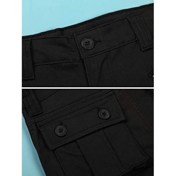 Women's Cotton Casual Cargo Work Pants Military Army Combat Pants with 8 Pockets