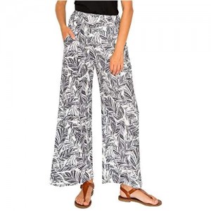 Women's Wide Leg Pants Palazzo Stylish Soft Loose Fit with Elastic Waist Side Pockets
