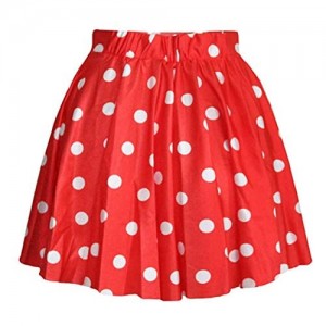 AvaCostume Women's High Waisted Candy Colors Polka Dot Skirt