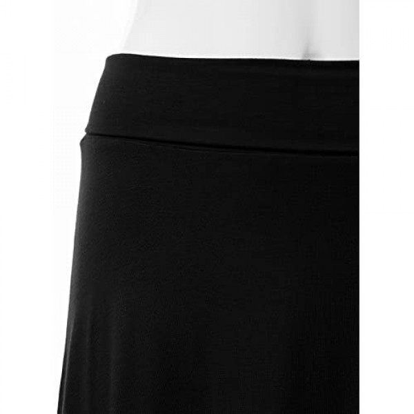 JJ Perfection Women's High Waist Elastic Flared Midi Skirt