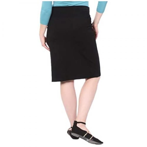 Kosher Casual Women's Modest Knee Length Stretch Pencil Skirt in Lightweight Cotton Spandex