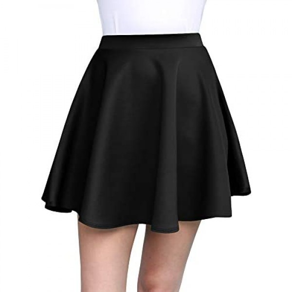 Made By Johnny Women's Basic Versatile Stretchy Flared Casual Mini Skater Skirt XS-3XL Plus Size-Made in USA