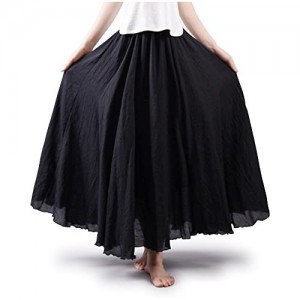 OCHENTA Women's Light Bohemian Flowy Full Circle Long Maxi Skirt