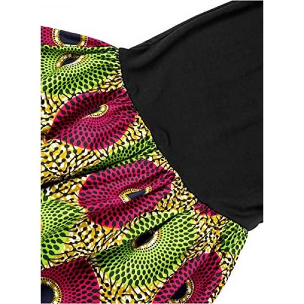 Shenbolen Women African Print Skirt Ankara Maxi Skirts