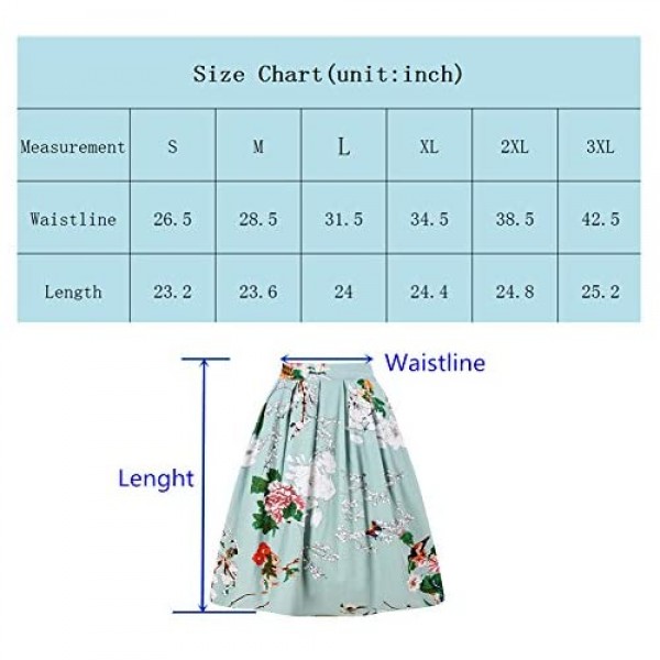 Taydey A-Line Pleated Vintage Skirts for Women