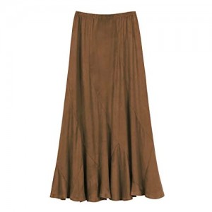 Urban CoCo Women's Vintage Elastic Waist A-Line Long Midi Skirt