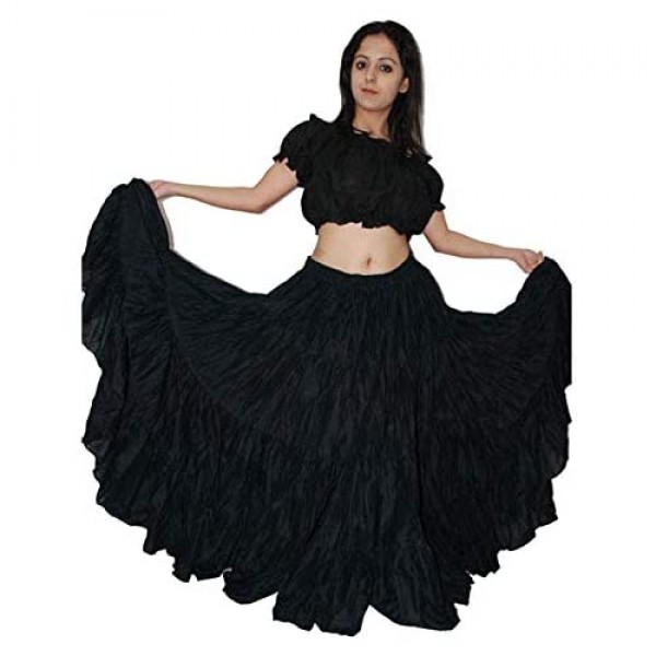 Wevez Women's Belly Dance Cotton 12 Yard Skirt