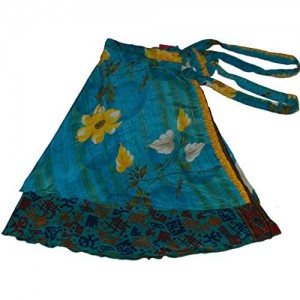 Wevez Women's Lot of Pack of 5 Silk Sari Skirts Medium Assorted