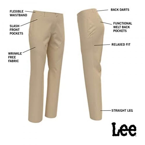 Lee Women's Plus Size Wrinkle Free Relaxed Fit Straight Leg Pant
