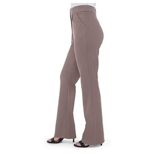 Seek No Further by Fruit of the Loom Women's High Waisted Pleated Fit and Flare Pants