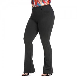 Wrinkle-Free Stretch Dress Pants Plus Size for Women Pull-on Pant Ease into Comfort Office Pant