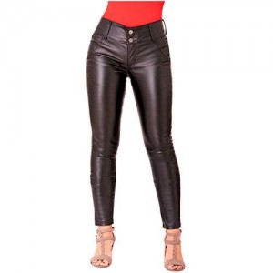 LOWLA 0719 Colombian Faux Leather Pants for Women Pantalones Colombianos Levanta Cola