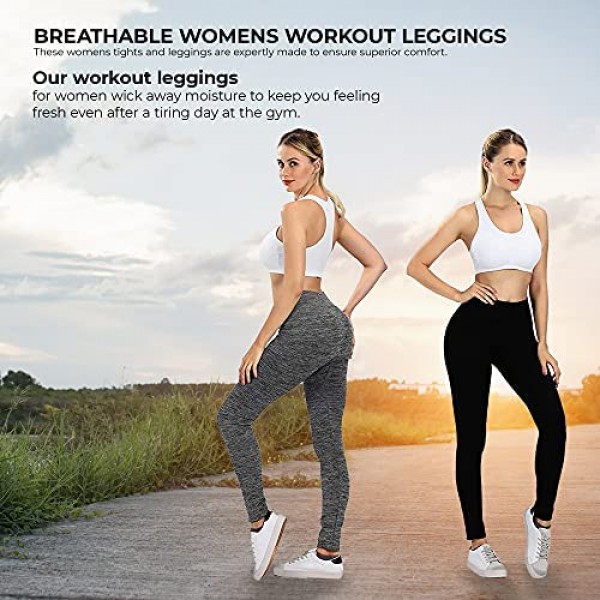 C CRUSH ORIGINAL 4 Pack Seamless Leggings for Women Slimming High Waisted Tights