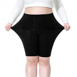 Cheapestbuy Women's Plus Size Ultra Soft Short Leggings Pants Lightweight Breathable Mid Thigh Stretchy Shorts