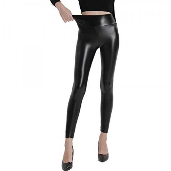 CLIV Faux Leather Leggings Womens Stretchy High Waisted Tights Pants