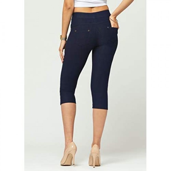 Conceited Premium Jeggings for Women - Full and Capri Length - Regular and Plus Sizes - Breathable Cotton Blend