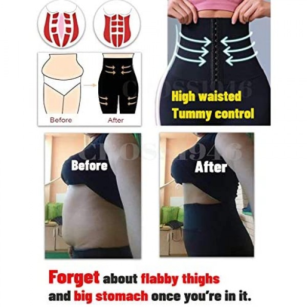 CROSS1946 Corset Waist Trainer Leggings for Women High Waist Cincher Pants Tummy Control Butt Lift Body Shaper