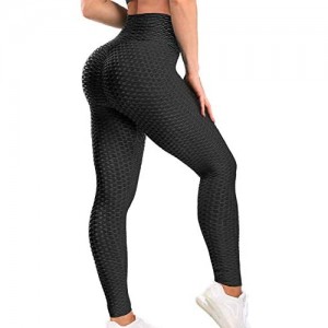 Jenbou Butt Lifting Anti Cellulite Sexy Leggings for Women High Waisted Yoga Pants Workout Tummy Control Sport Tights
