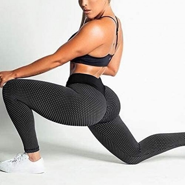 Jenbou High Waist Yoga Pants Ruched Butt Lifting Workout Leggings for Women Stretchy Tummy Control Booty Tights