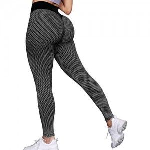 JOYMODE Women's Butt Lifting Leggings - High Waisted Yoga Pants - Textured Tummy Control Scrunch Booty Workout Tights