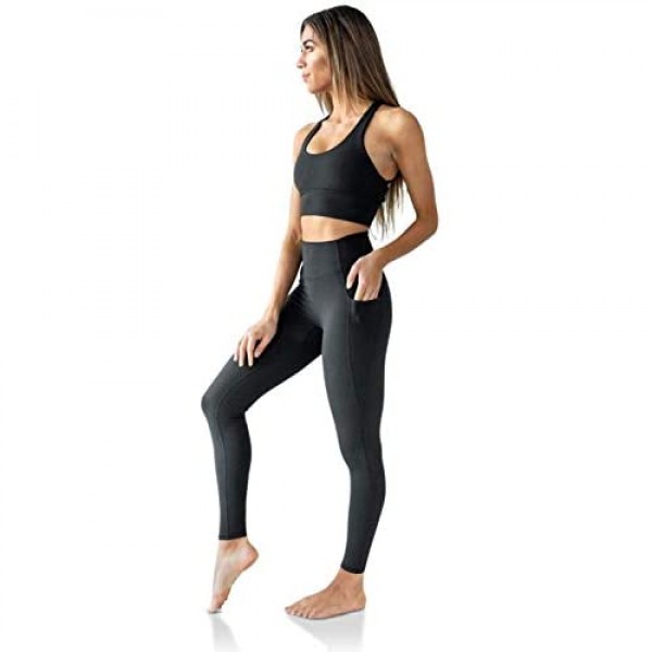 Kamo Fitness High Waisted Pants 25 Inseam Kaya Leggings with Pockets Butt Lifting Soft Workout Training Tights