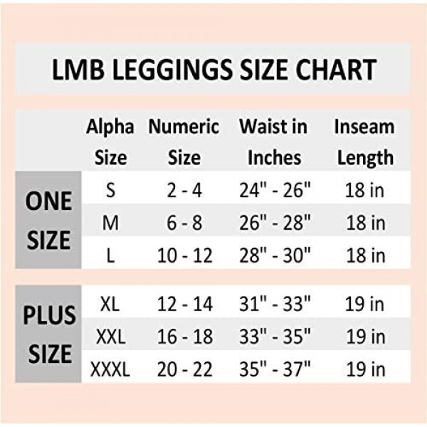 LMB Capri Leggings for Women with High Wast and Tummy Control - Cropped Summer Pants in Many Colors - XS to 3XL