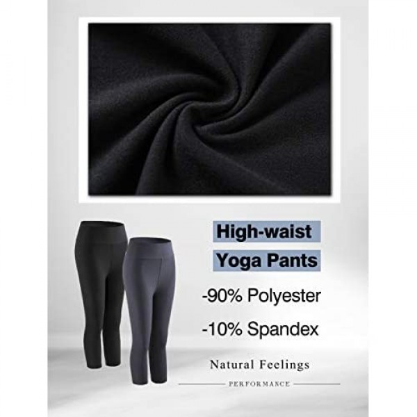 Natural Feelings High Waisted Leggings for Women Ultra Soft Stretch Opaque Slim Yoga Leggings One Size & Plus Size