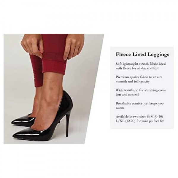 Premium Women's Fleece Lined Leggings - High Waist - Regular and Plus Size - 20+ Colors
