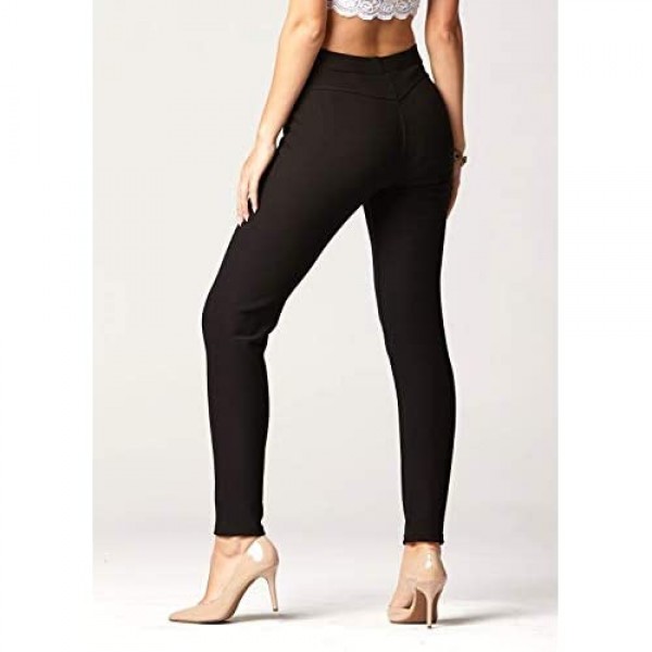 Premium Women's Stretch Ponte Pants - Dressy Leggings - Wear to Work - All Day Comfort