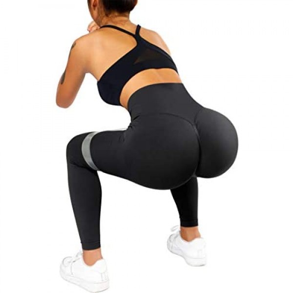 RXRXCOCO Womens High Waist Tummy Control Leggings Ruched Butt Lift Yoga Pants Workout Tights