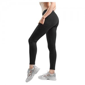 Sheebo Womens Cotton Spandex Basic Full Length Classic Pockets Leggings Pants