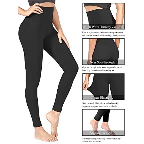 VALANDY High Waisted Leggings for Women Stretch Tummy Control Workout Running Yoga Pants Reg&Plus Size