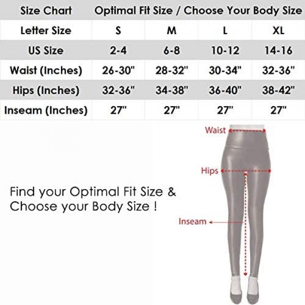 VIV Collection Women Faux Leather Leggings Pants Fleece-Lined Sexy Uplifting Hip High Waist Tummy Control 10 Colors