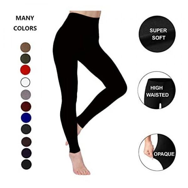 ZOOSIXX High Waisted Leggings for Women - Tummy Control Soft Athletic Slim Pants for Yoga Workout Running Cycling