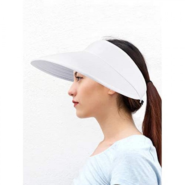 2 Pieces Sun Visor Hats Wide Brim Visor Hats Adjustable Large Brim Summer Beach Caps for Women