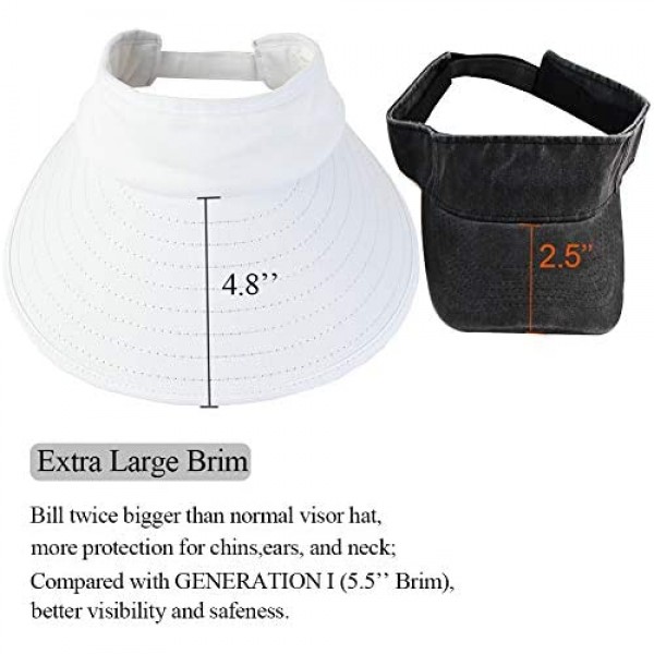 2PCS Wide Brim Sun Visor Hat Women Large UV Protective Golf Beach Cap Korea Design