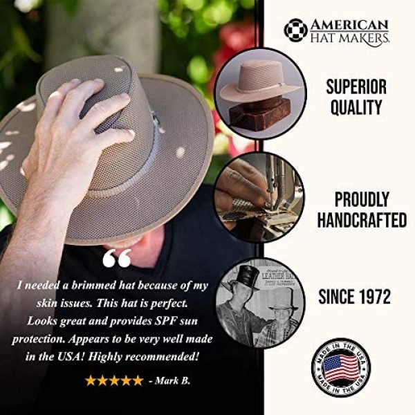 American Hat Makers Cabana Mesh Sun Hat for Men and Women — Handcrafted