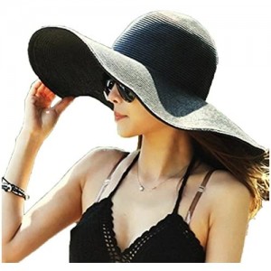 AngelCity Brides Womens Beach Hat Striped Straw Sun Hat Floppy Big Brim Hat