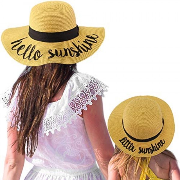 C.C Womens Mommy and Me Girls Sayings Summer Beach Pool Floppy Dress Sun Hat