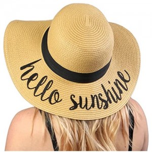Funky Junque Women’s UPF 50 Bold Cursive Embroidered Adjustable Beach Floppy Sun Hat