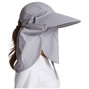 icolor Women Sun Cap Finshing Hats UPF+50 Detachable Face and Neck Flap Visor Wide Brim UV Sun Protection Hiking Hats