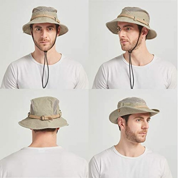 KeepSa Cotton Sun Hat for Men and Women Cooling UV Protection Safari Boonie Hat
