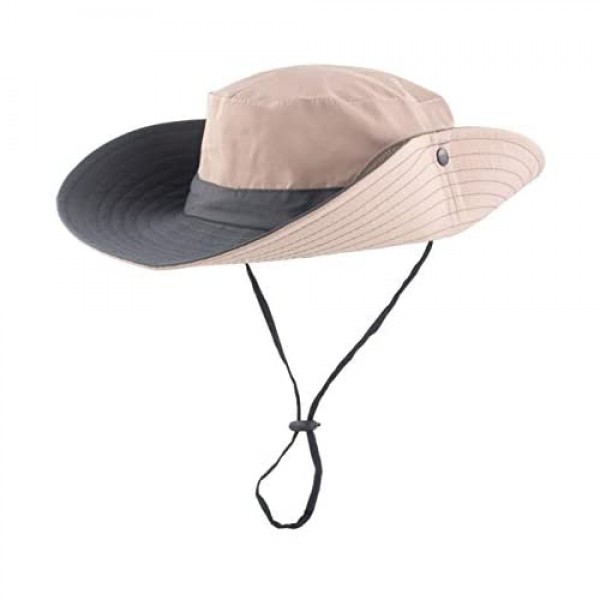 Muryobao Women's Ponytail Summer Sun UV Protection Hat Foldable Wide Brim Boonie Hats for Beach Safari Fishing