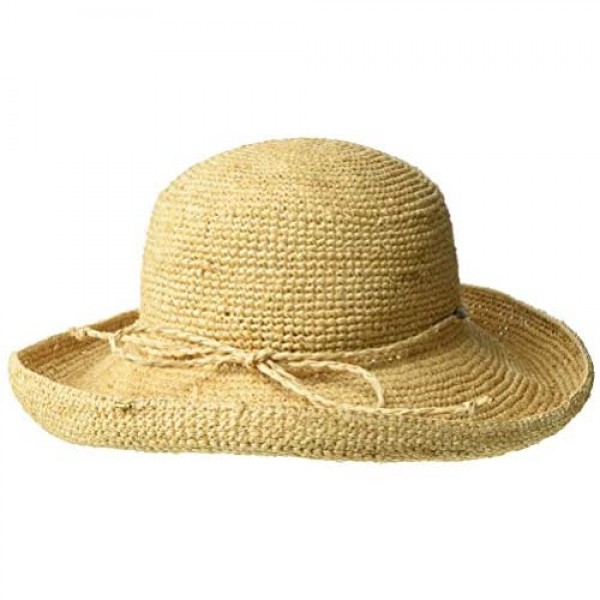 Scala Women's Crocheted Packable Raffia Hat