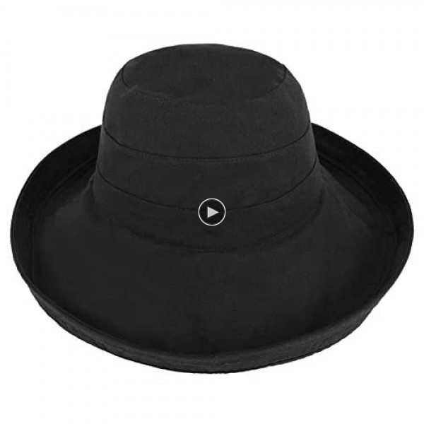 Simplicity Sun Hats for Women Summer Packable Sun Hat with Fold-Up Brim Packable Sun Hat Women White